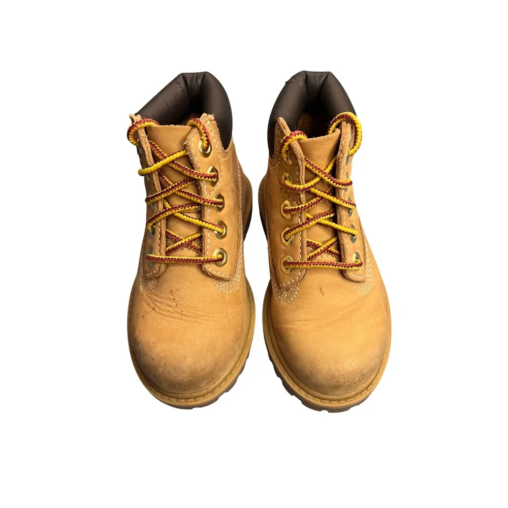 Timberland 6 Inch Premium Waterproof Wheat Leather Boots Kids 7M 12809